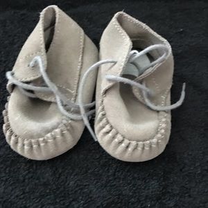 Grey baby booties